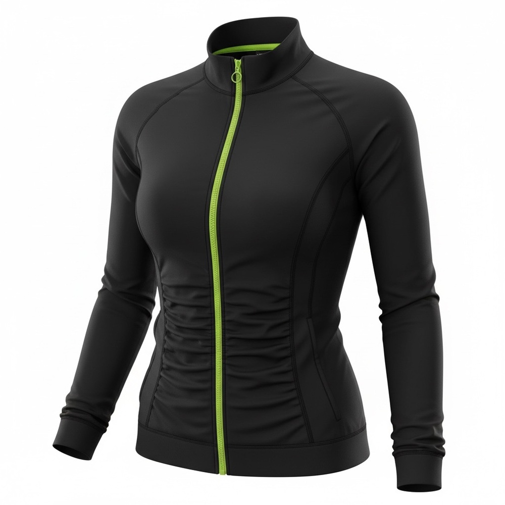 Y2K Hard Candy Festival Black & Neon Yellow Sporty Lightweight Zip Jacket XS